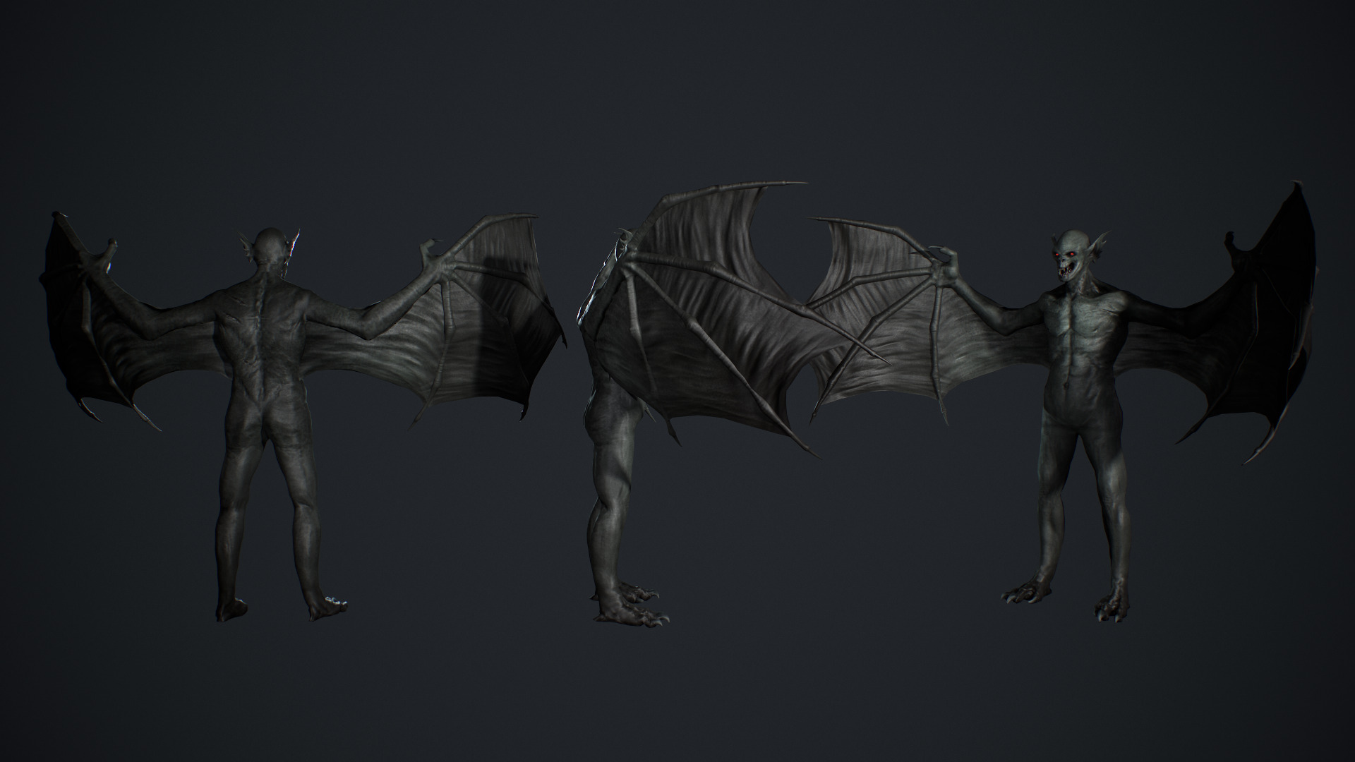 Vampire Monster Low-poly 3D model_4
