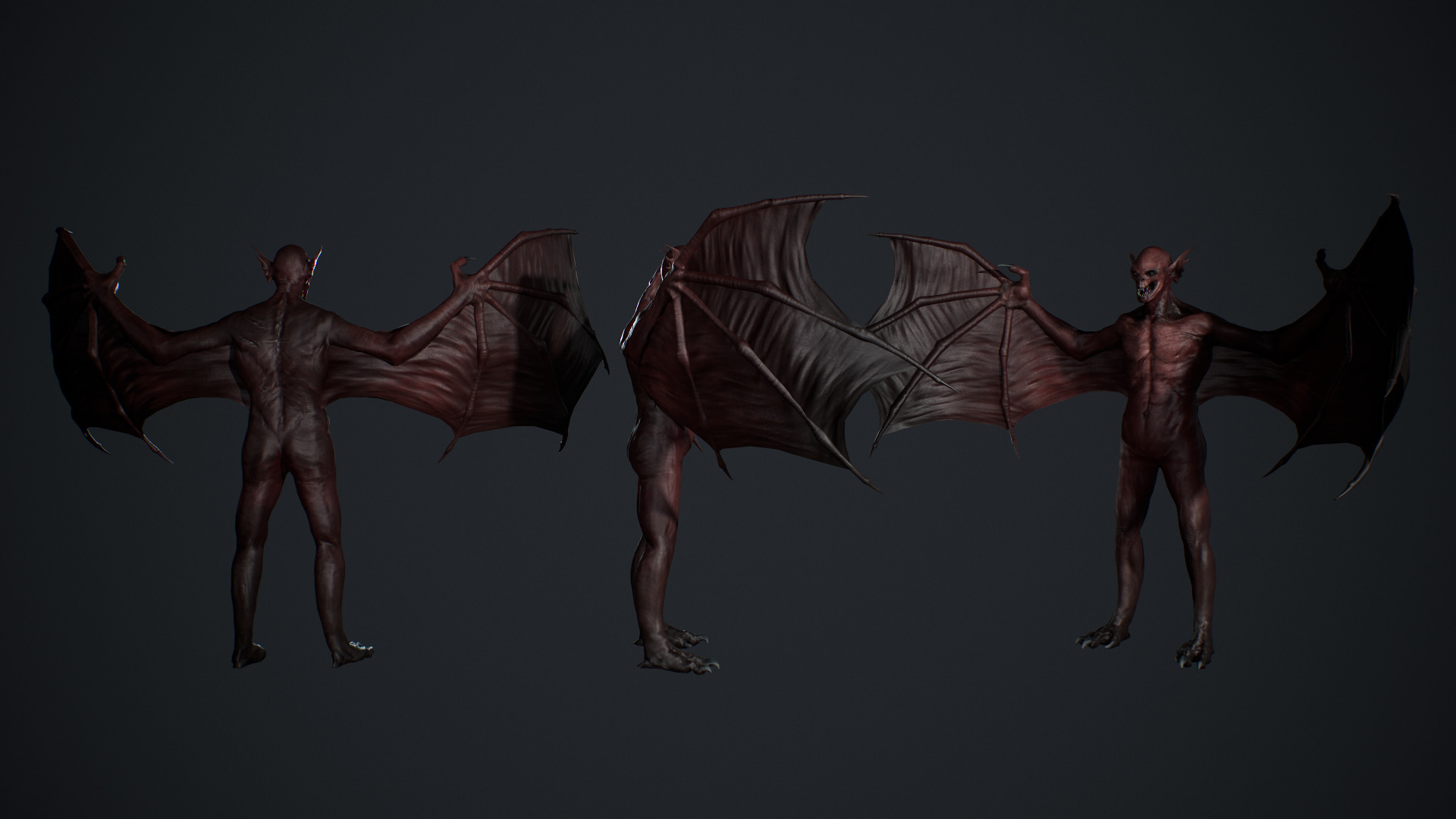 Vampire Monster Low-poly 3D model_6
