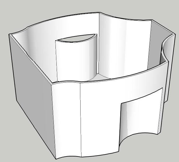 Speaker enclosure for Harley Davidson front lowers - horned 3D print model_10