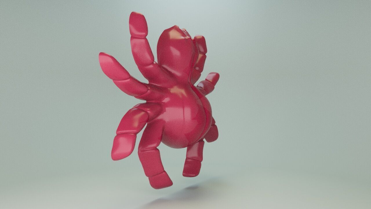 Gummy spider  3D print model_4