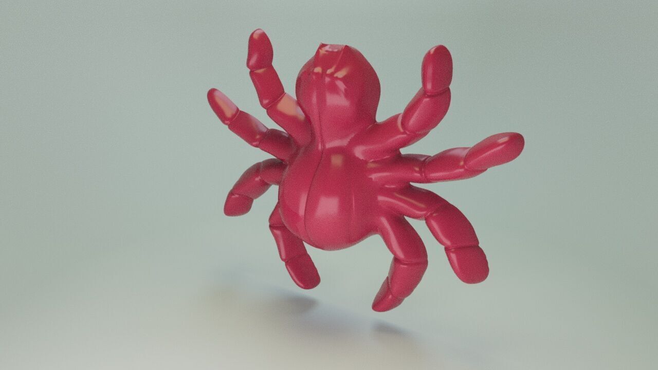 Gummy spider  3D print model_6