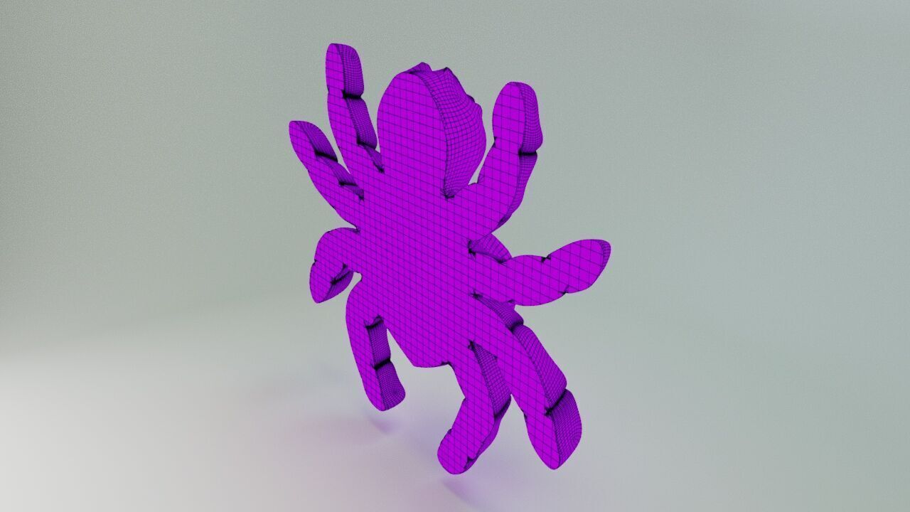 Gummy spider  3D print model_11