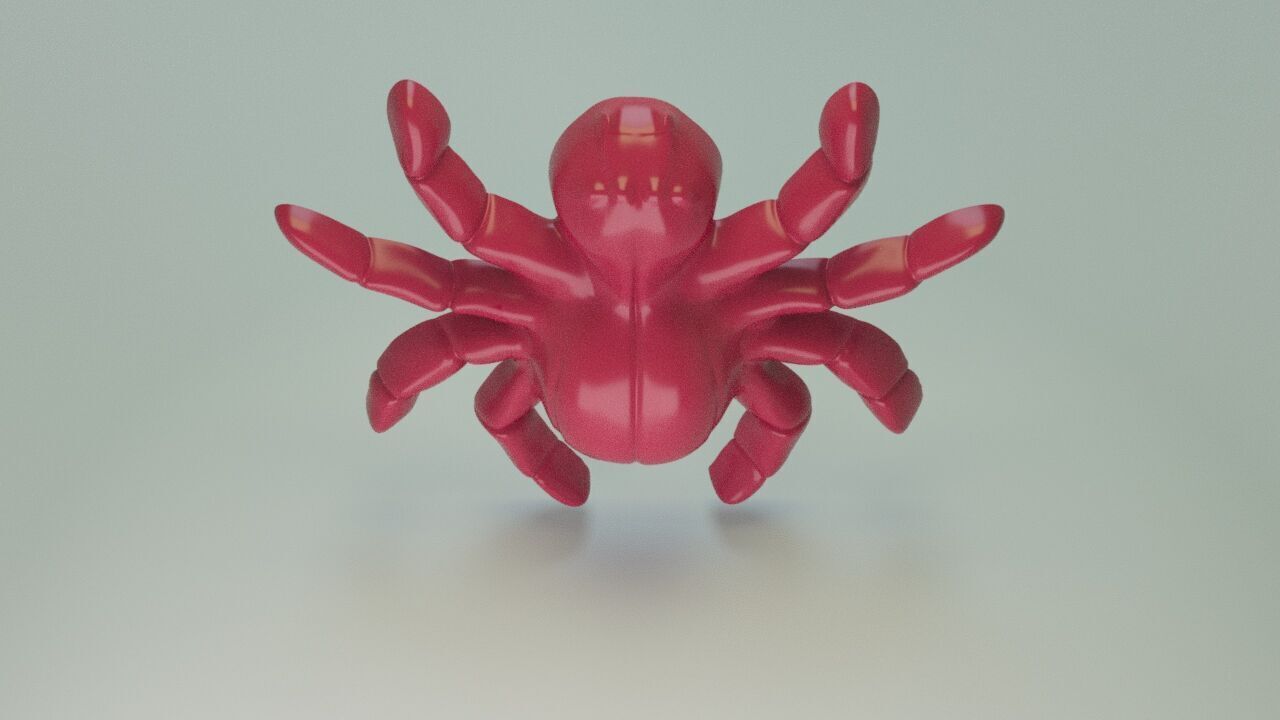 Gummy spider  3D print model_5