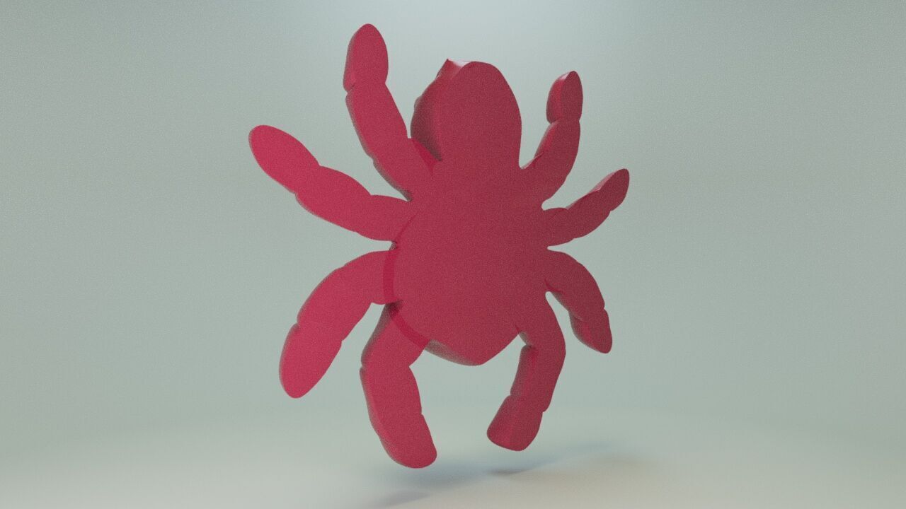Gummy spider  3D print model_3