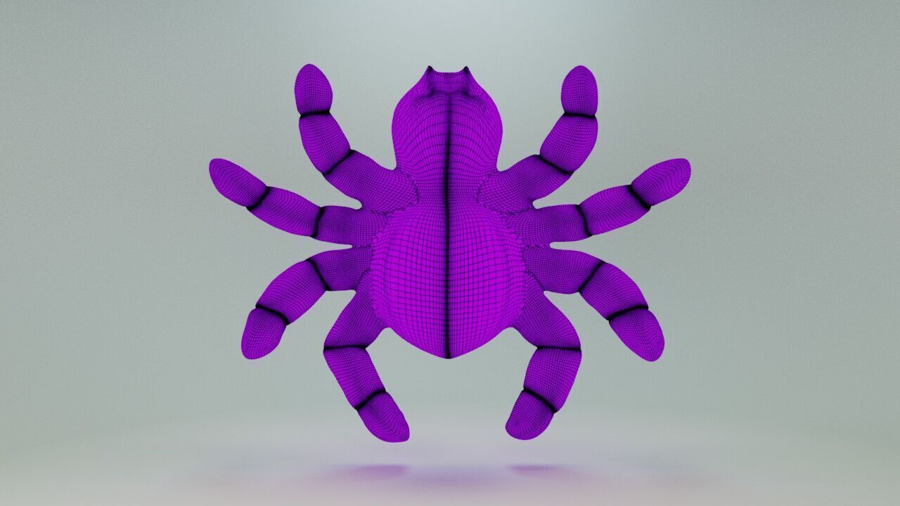Gummy spider  3D print model_9