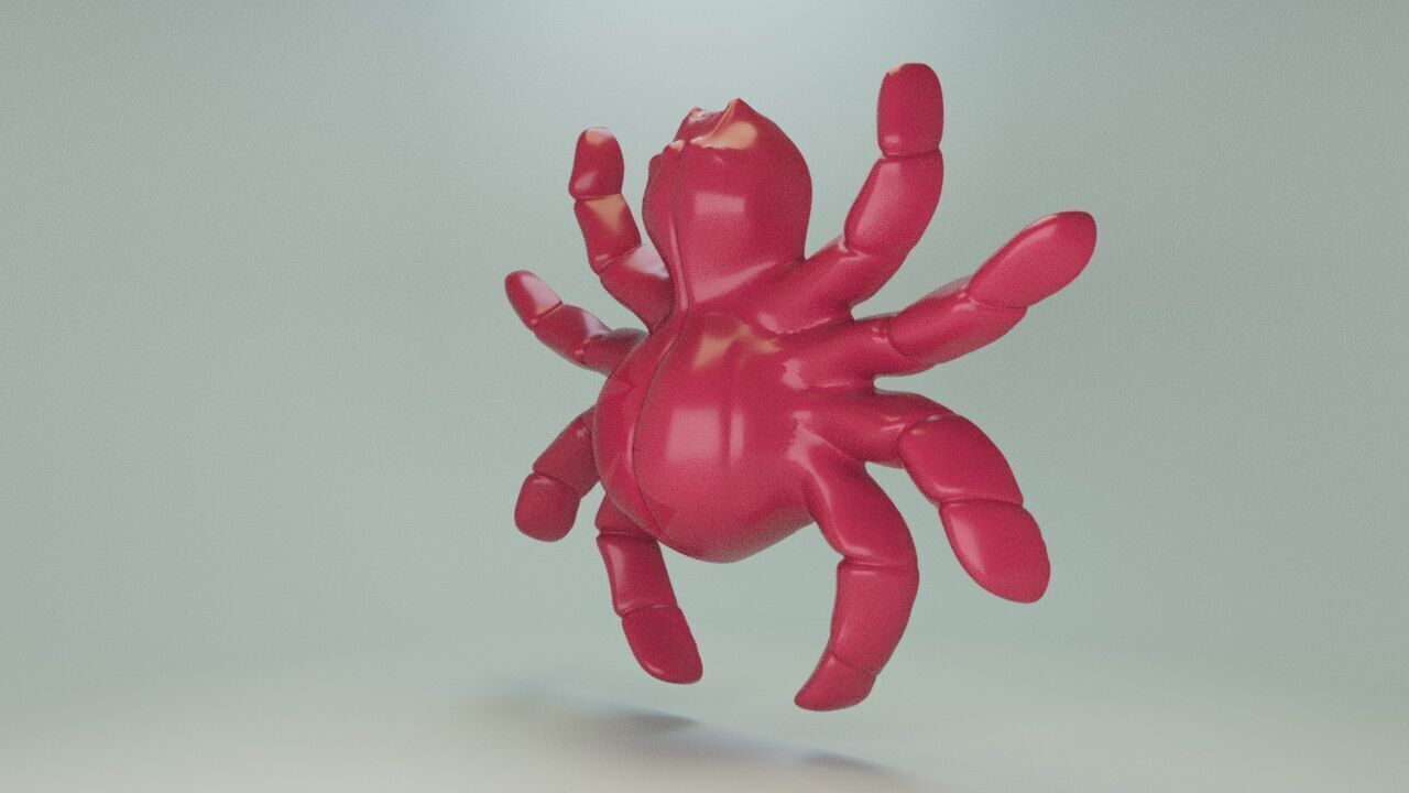 Gummy spider  3D print model_2