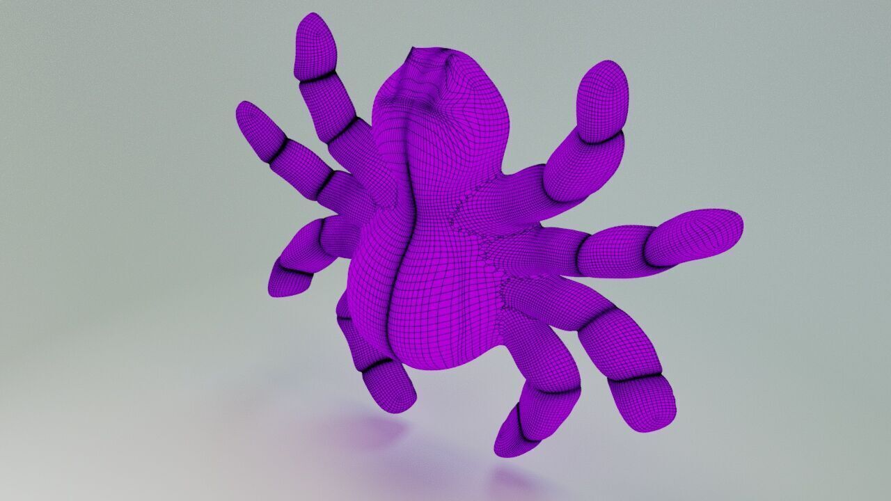Gummy spider  3D print model_10