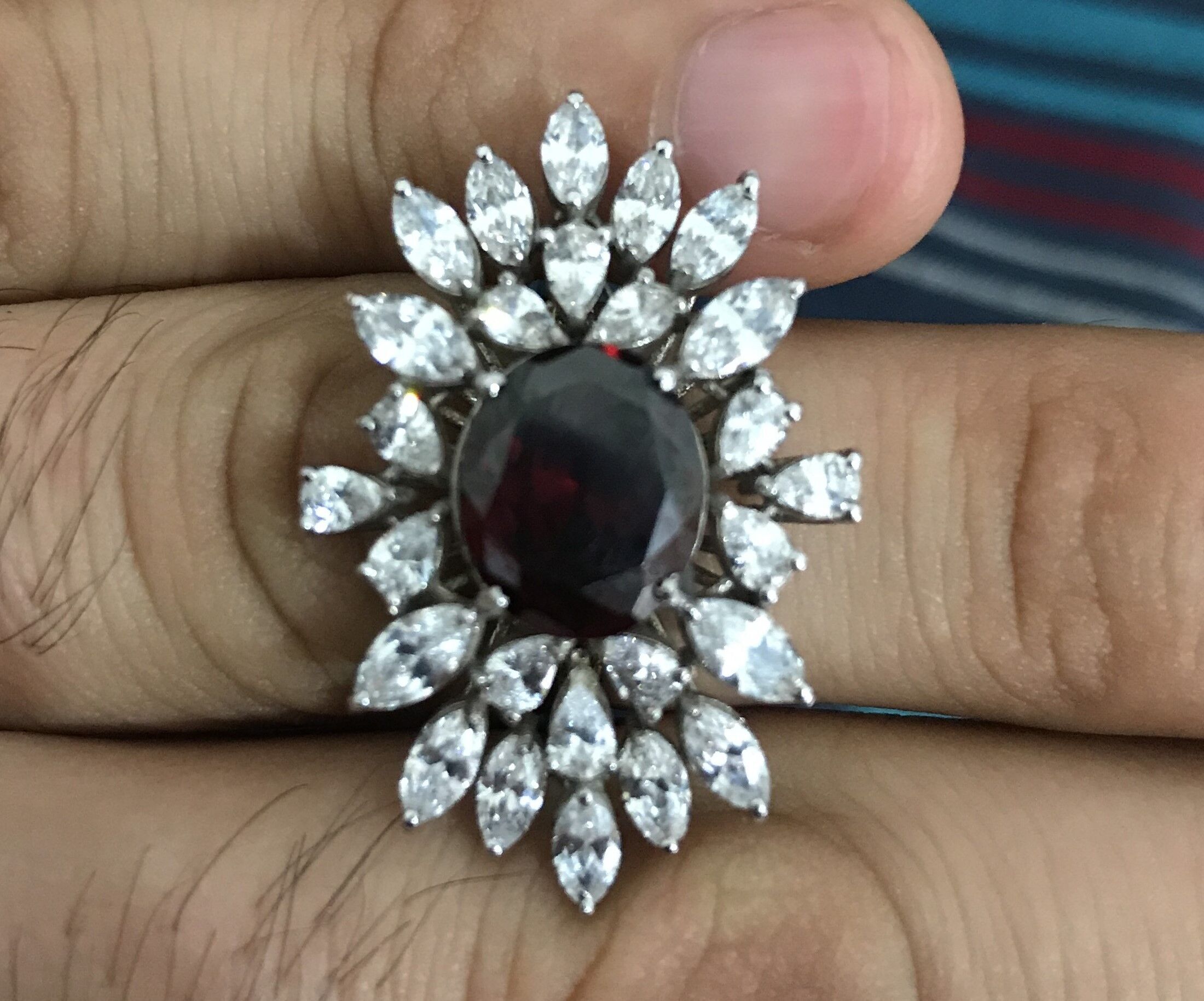 Marquise Gemstone Ring 3D print model_4