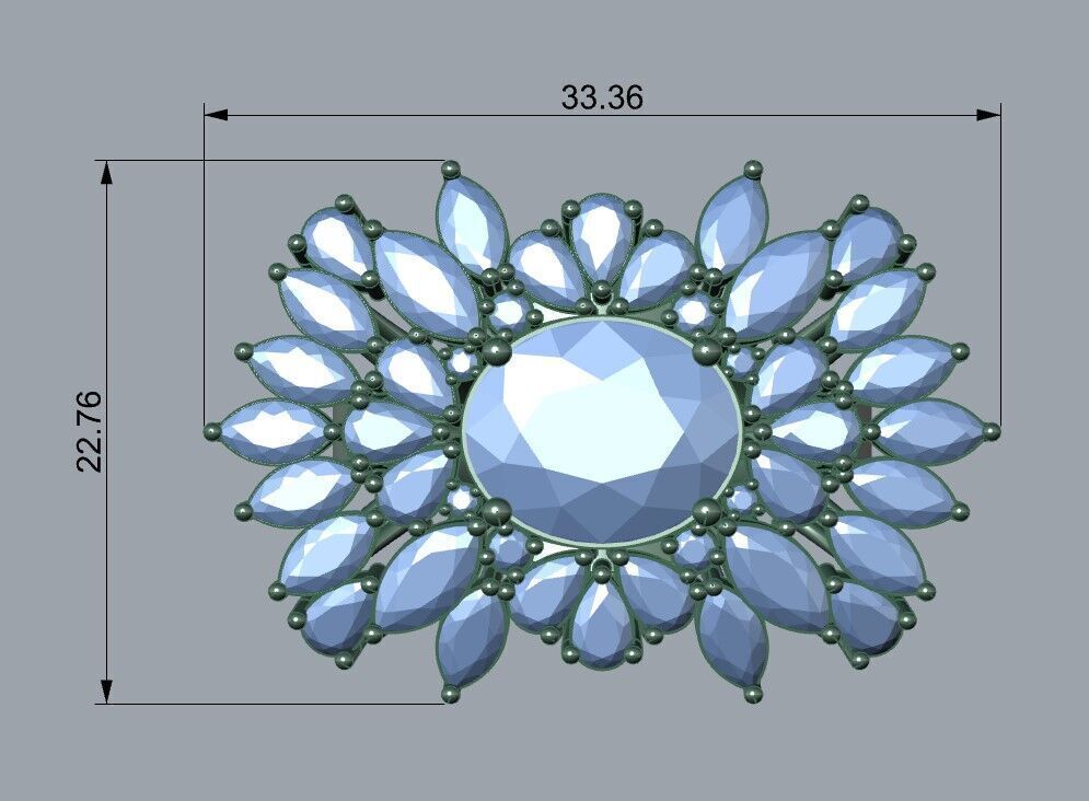 Marquise Gemstone Ring 3D print model_2