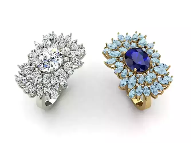 Marquise Gemstone Ring 3D print model