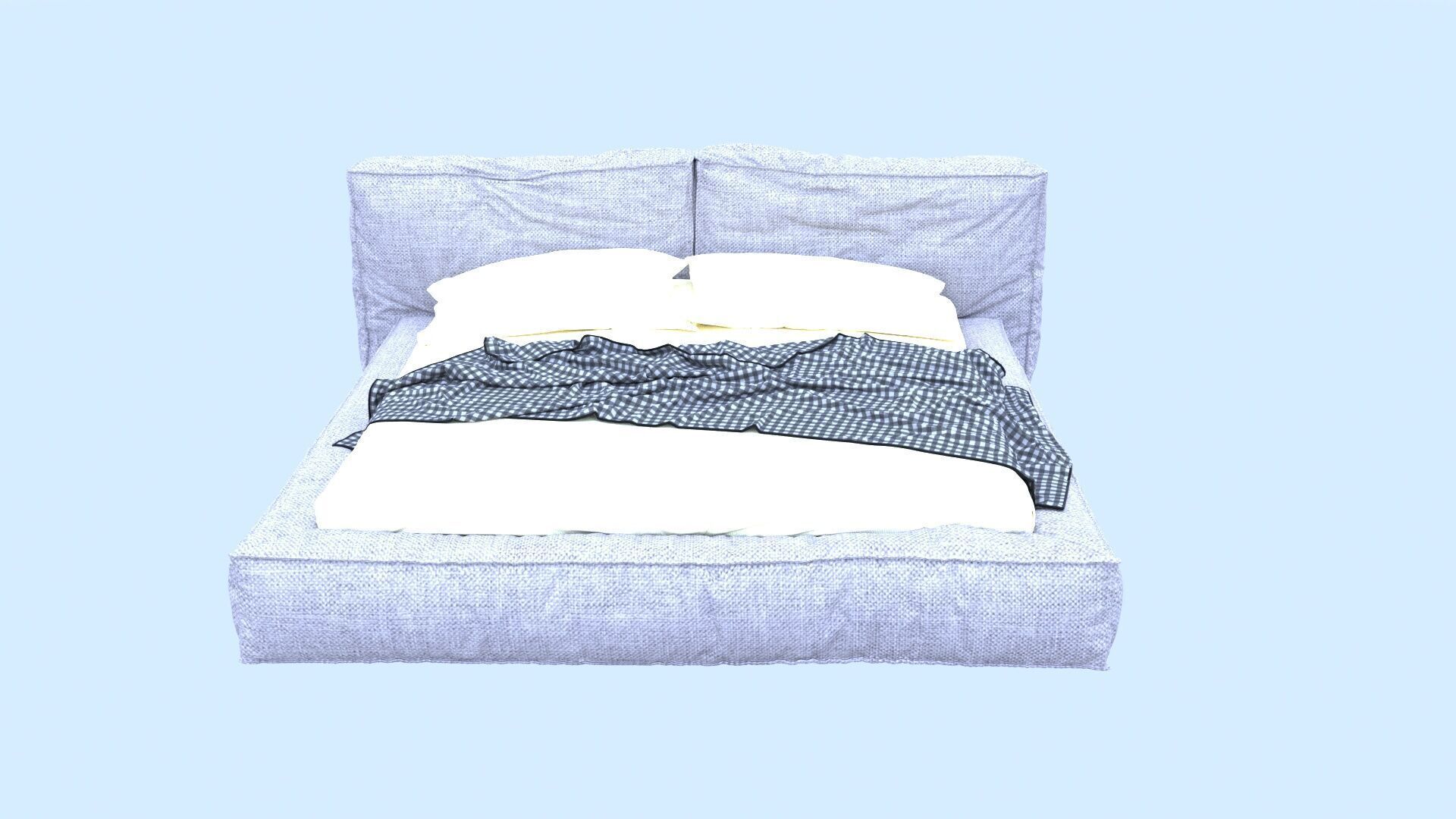 Black bed 3D model_2