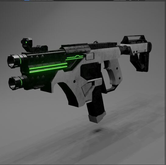 Scific Wepon Low-poly 3D model_2