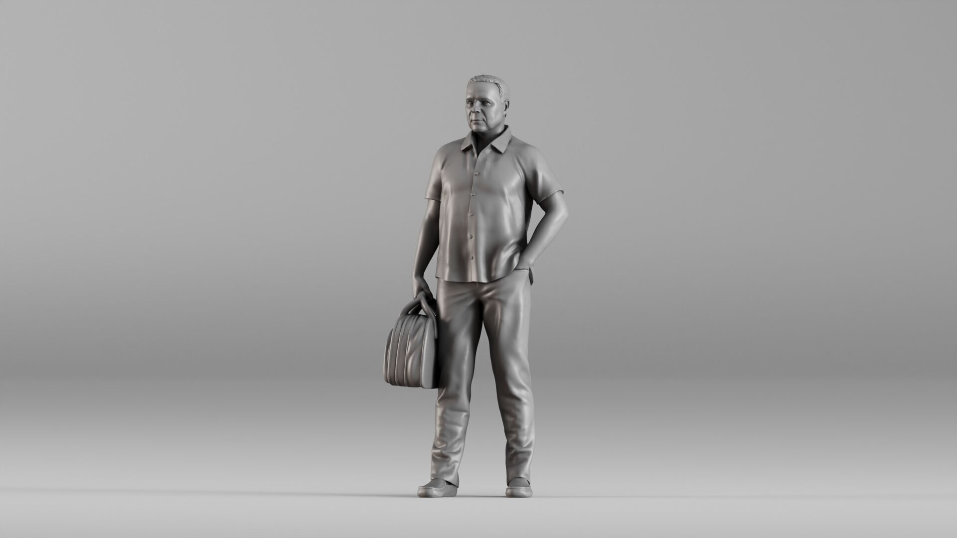 001606 Casual Man with Travel Bag 3D print model_19