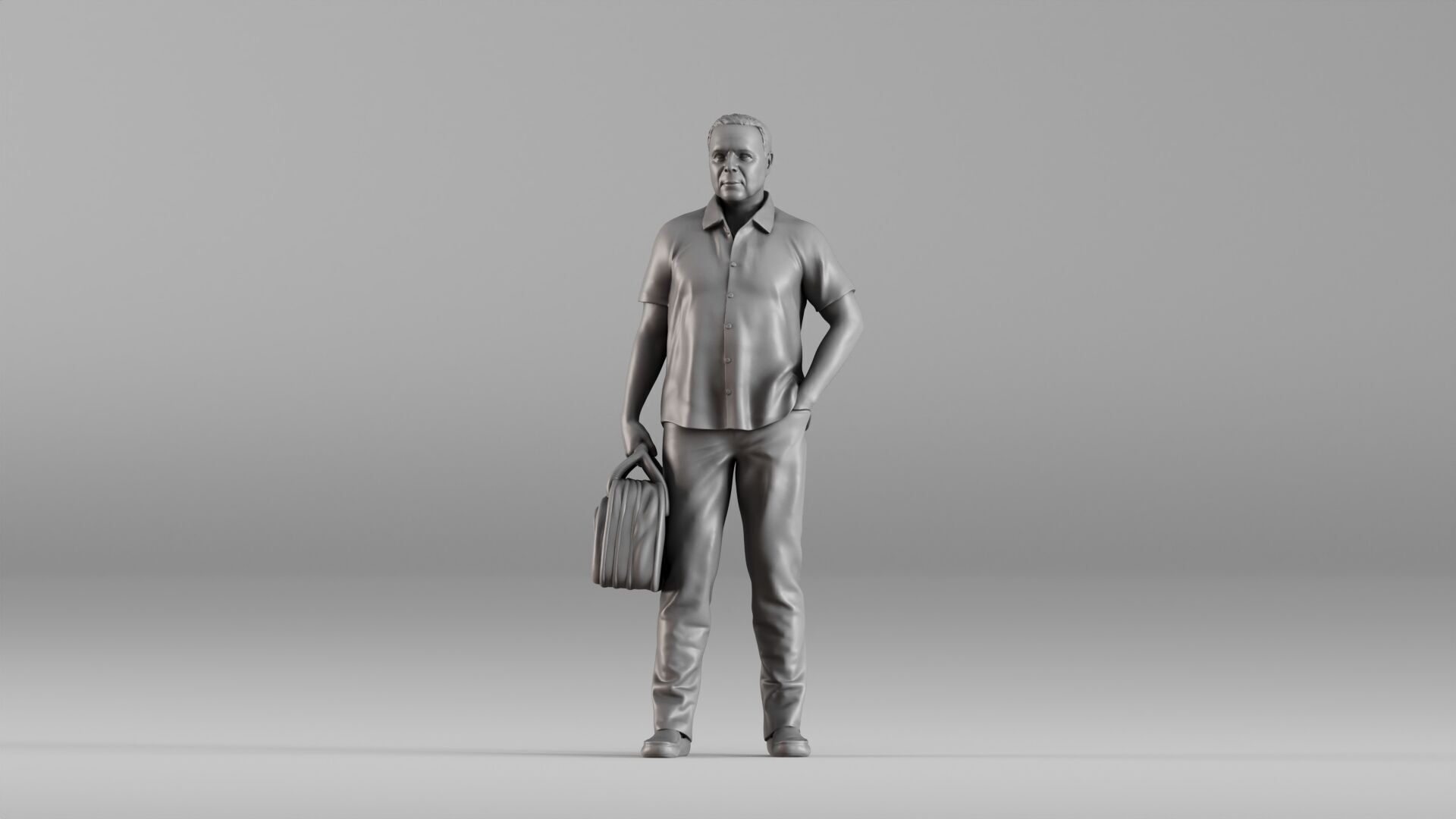 001606 Casual Man with Travel Bag 3D print model_2