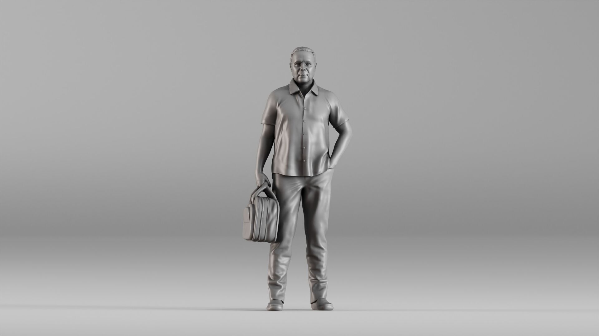 001606 Casual Man with Travel Bag 3D print model_3