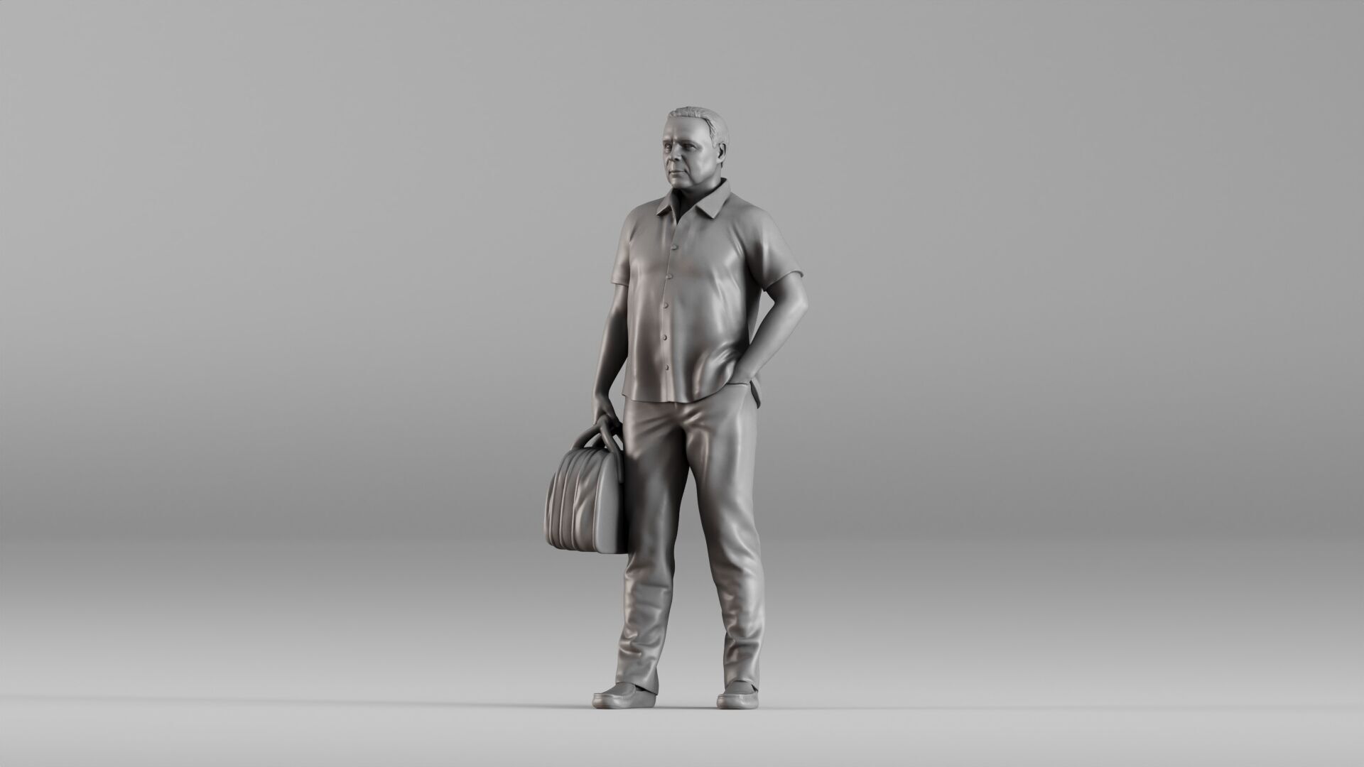 001606 Casual Man with Travel Bag 3D print model_18