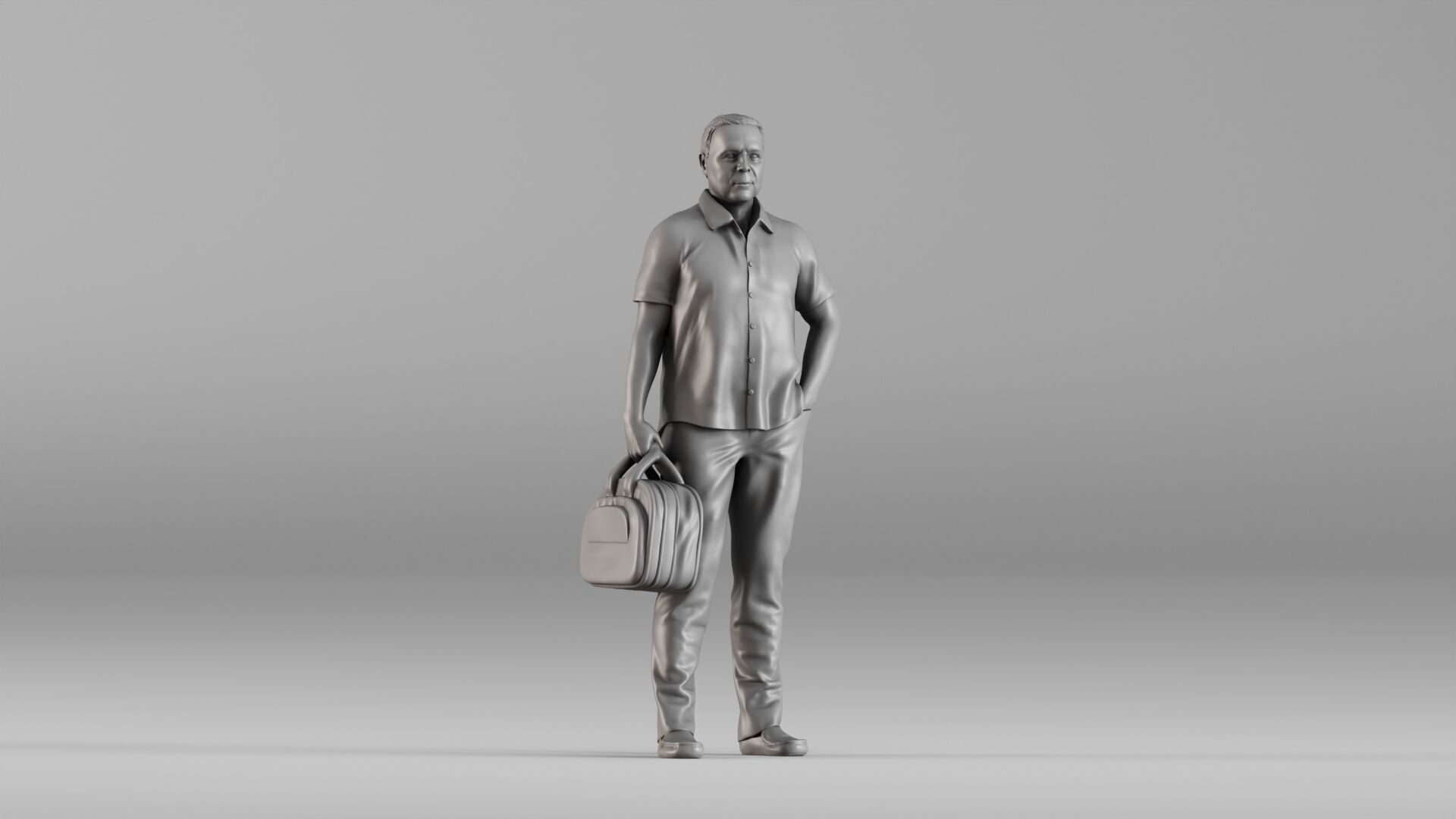 001606 Casual Man with Travel Bag 3D print model_4