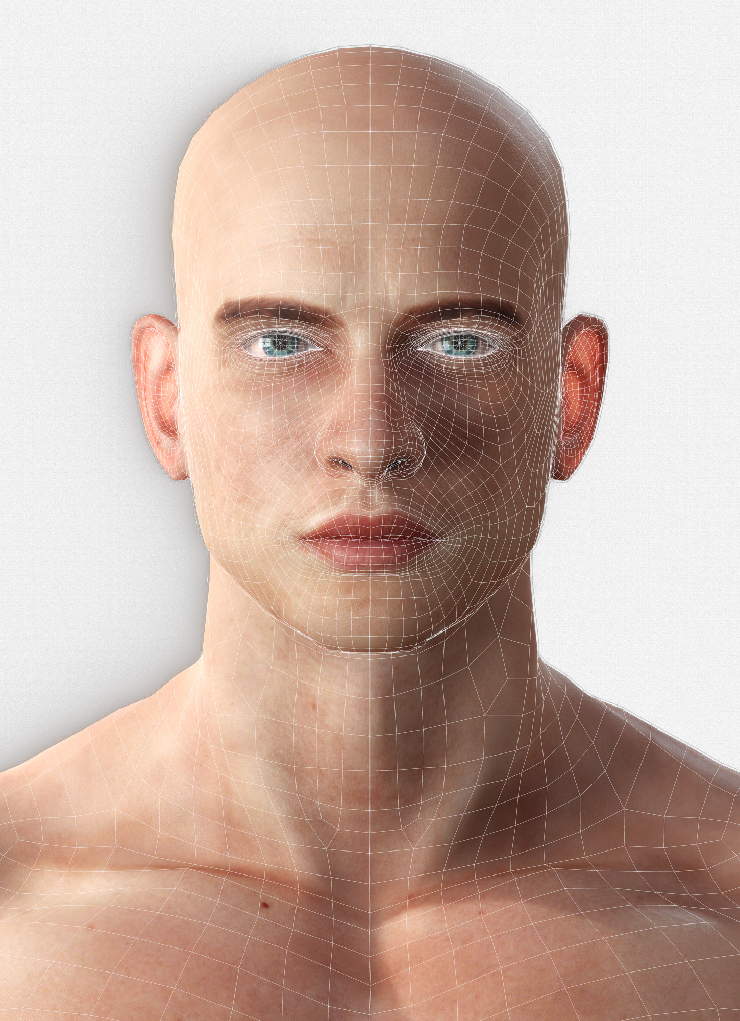 Base Mesh Realistic Human Male Body Rigged GameReady Free low-poly 3D model_9