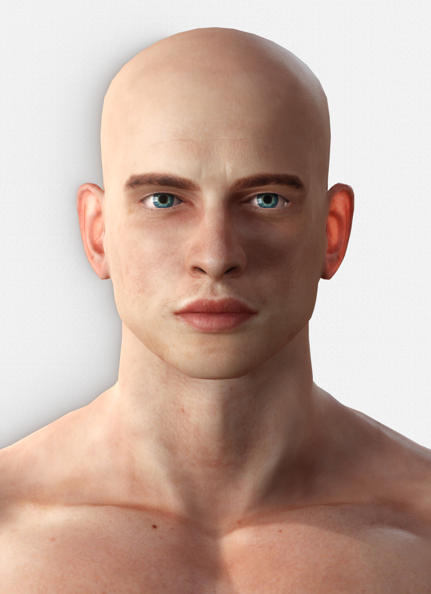 Base Mesh Realistic Human Male Body Rigged GameReady Free low-poly 3D model_8