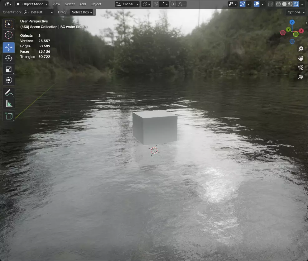 Realistic Water Shader in Blender 3D model_0