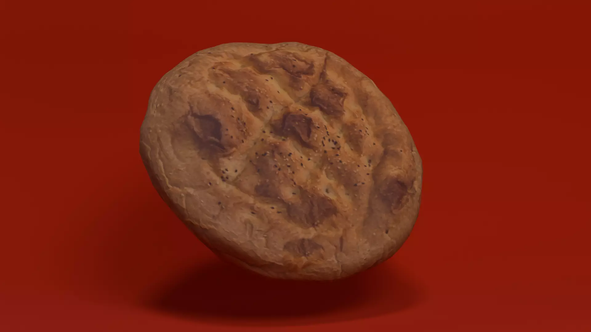Turkish Flatbread Bread Low-poly 3D model_0