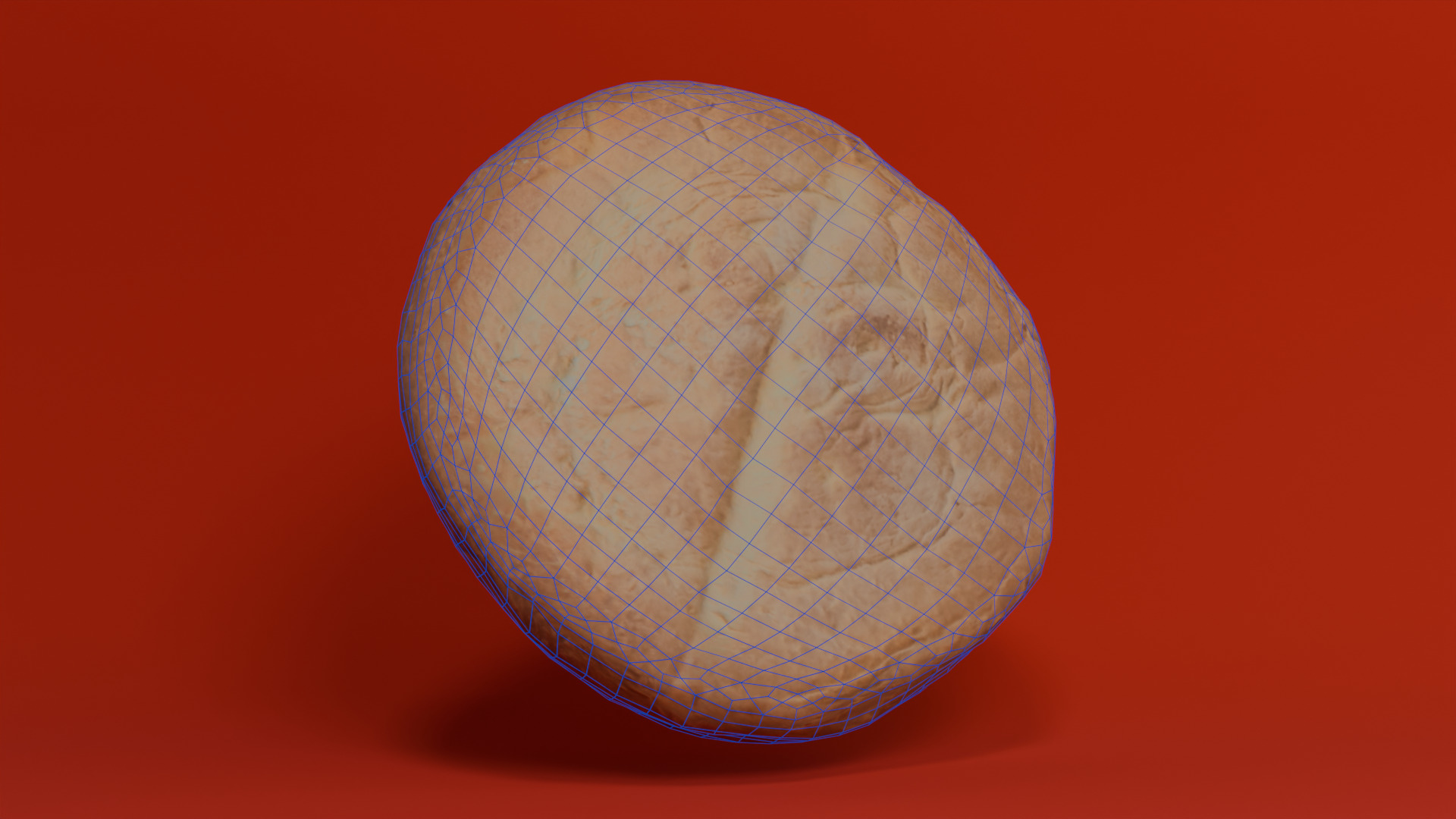 Turkish Flatbread Bread Low-poly 3D model_3