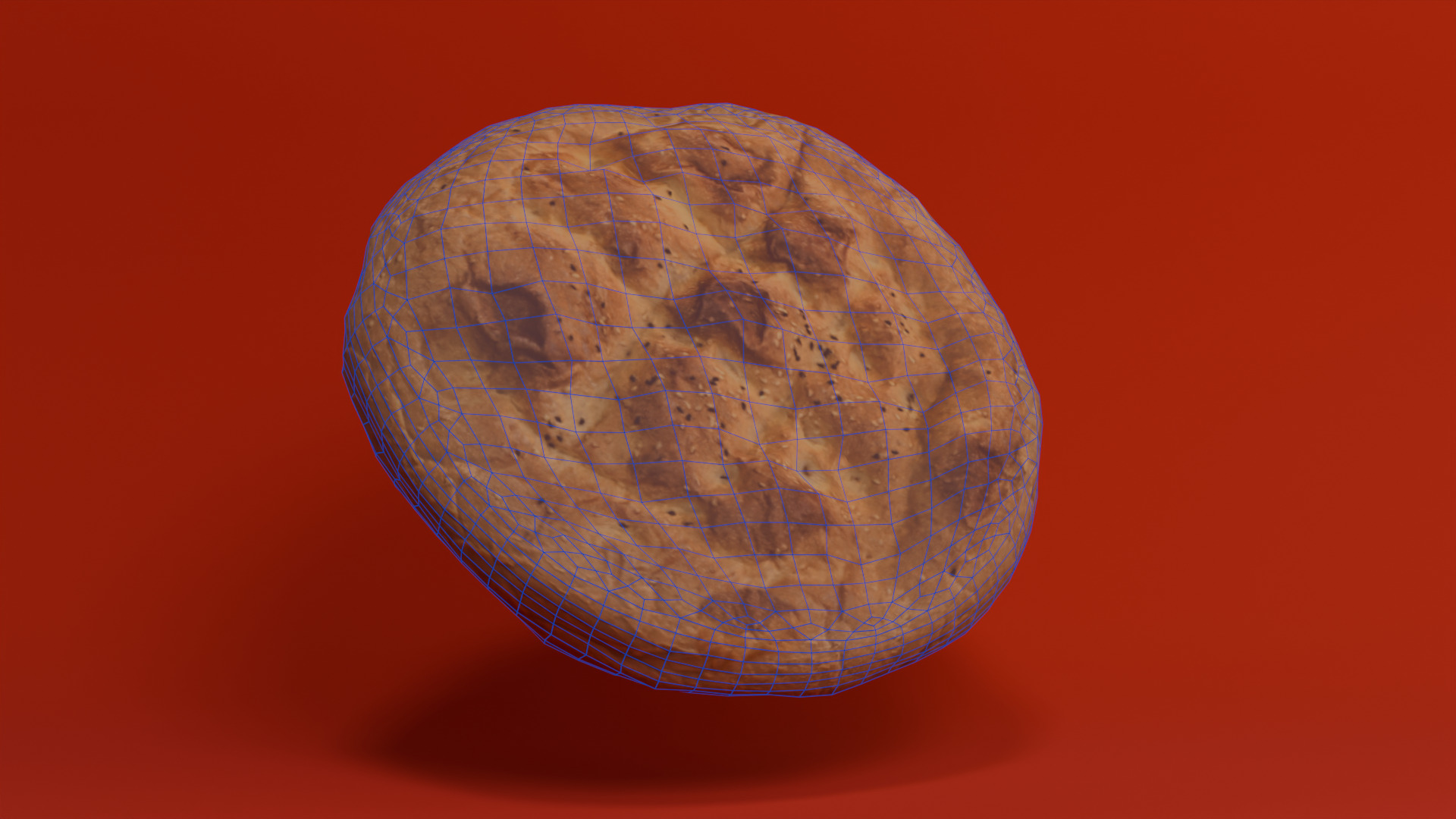 Turkish Flatbread Bread Low-poly 3D model_1