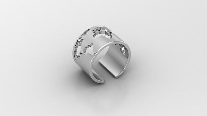 world map ring 3D model