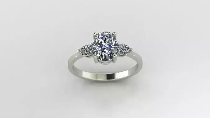 Three stones gold ring