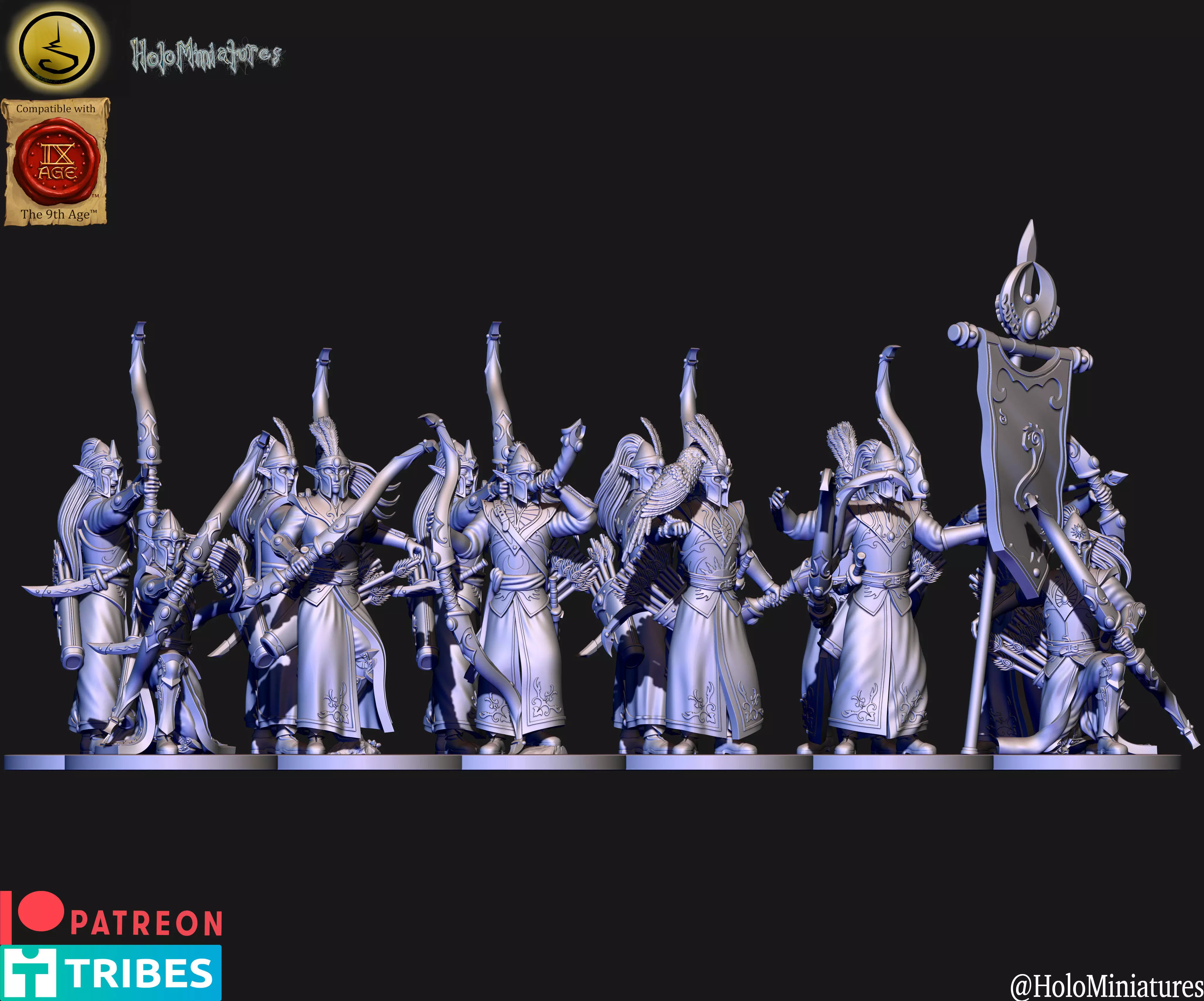 High Elves Archers unit Lion order upgrades 3D print model