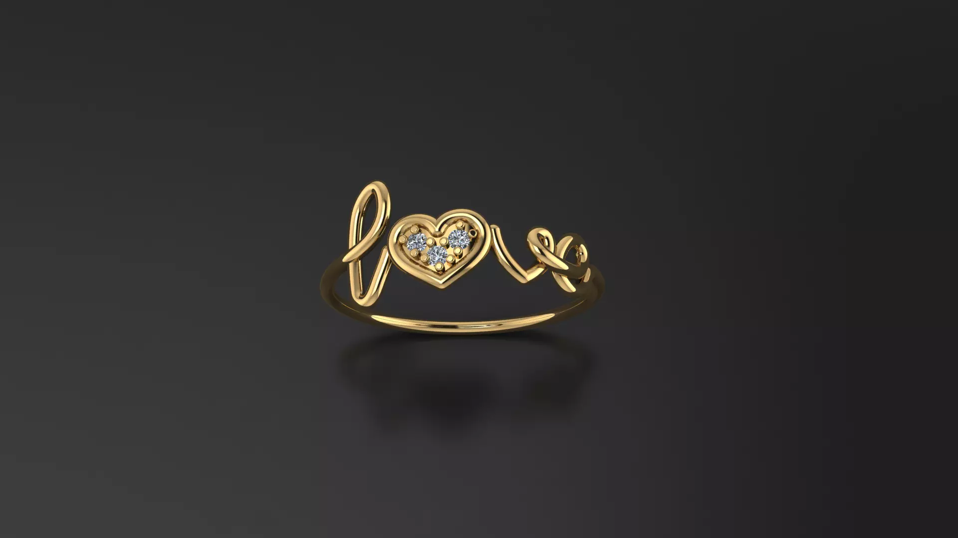 Love ring 3D model_0