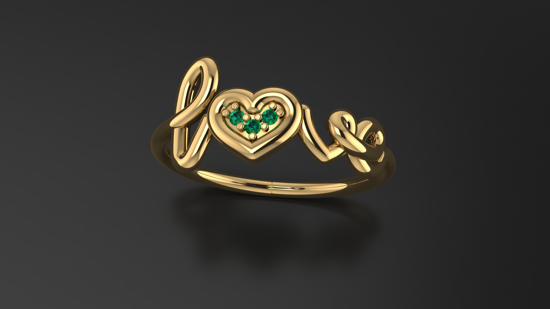 Love ring 3D model_1