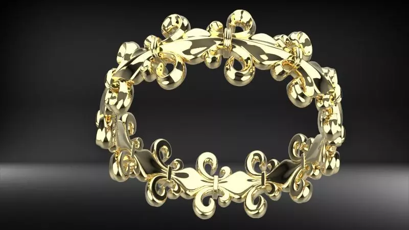 FLEUR DE LIS UNISEX RING WEDDING BAND JEWELRY 3D print model