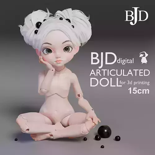 BJD Doll Annika  15cm 3D-Printable Doll STL Files 3D print model