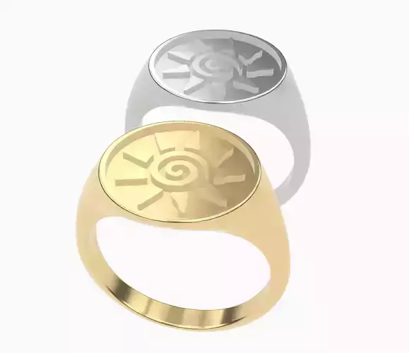Solar Emblem Signet Ring  3D Printable Jewelry Model 