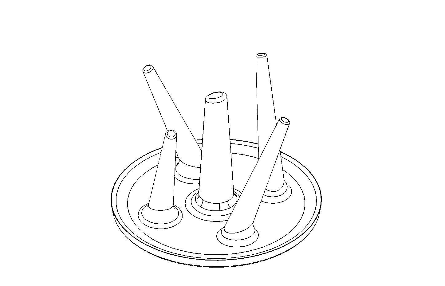 Circular Cup Drying Rack 3D Printable 199mm x 128mm 3D print model_8