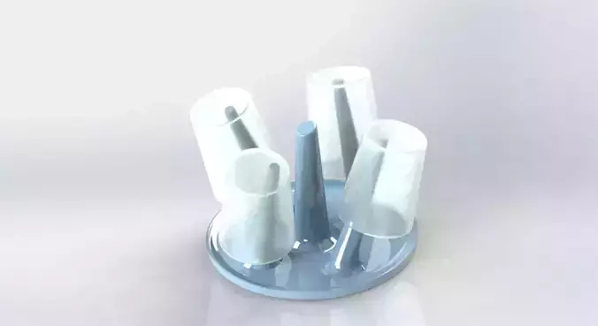 Circular Cup Drying Rack 3D Printable 199mm x 128mm