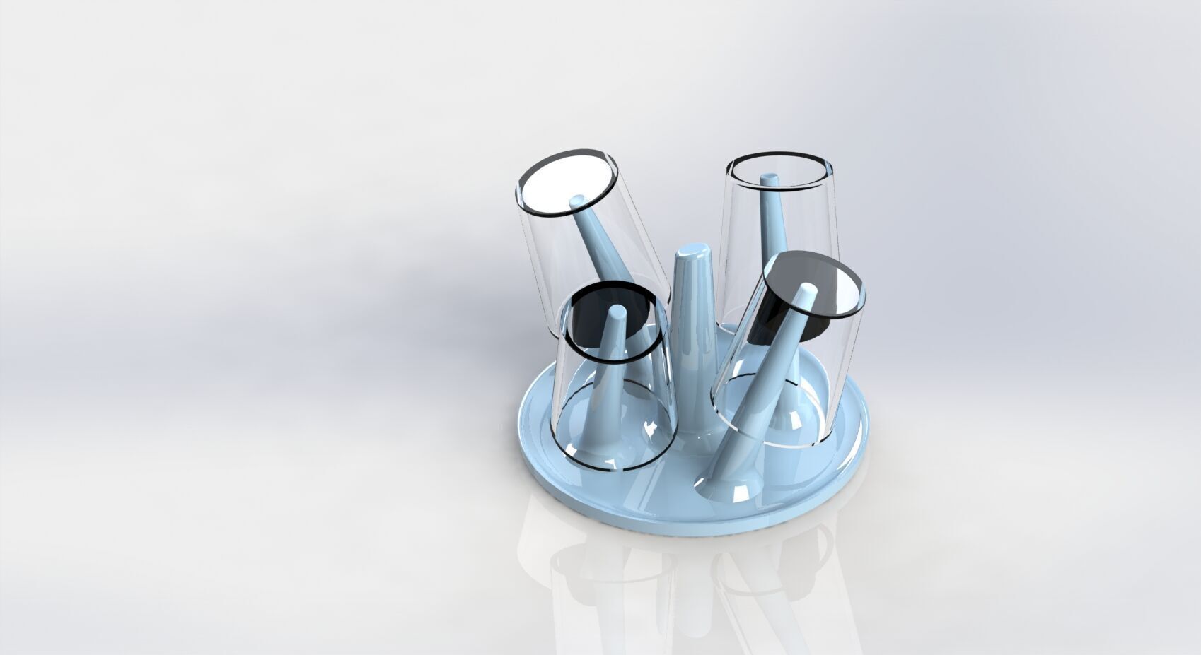 Circular Cup Drying Rack 3D Printable 199mm x 128mm 3D print model_6