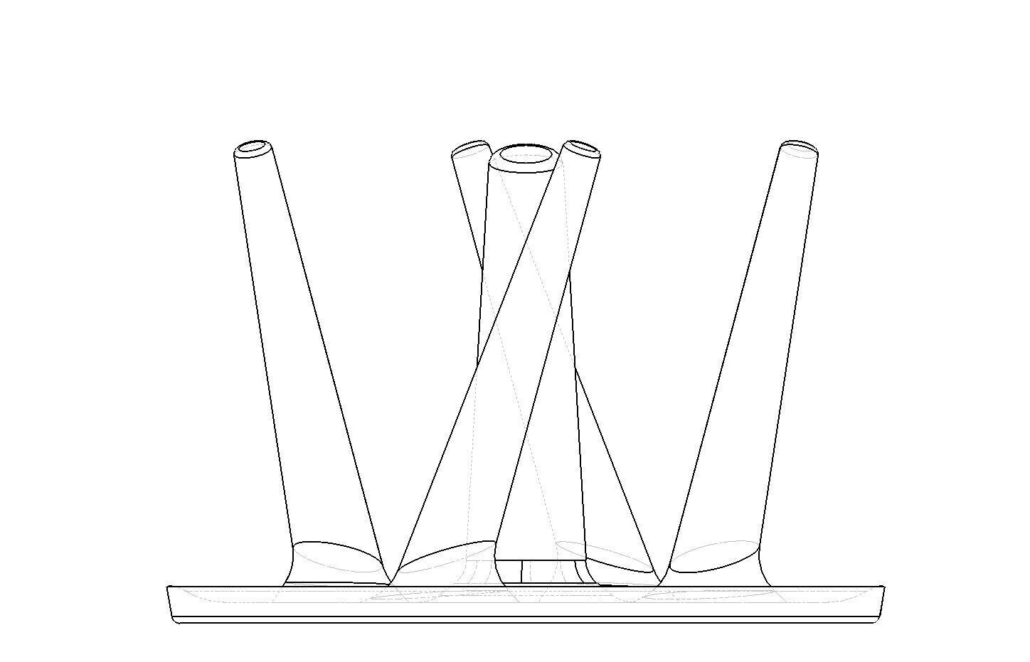 Circular Cup Drying Rack 3D Printable 199mm x 128mm 3D print model_9
