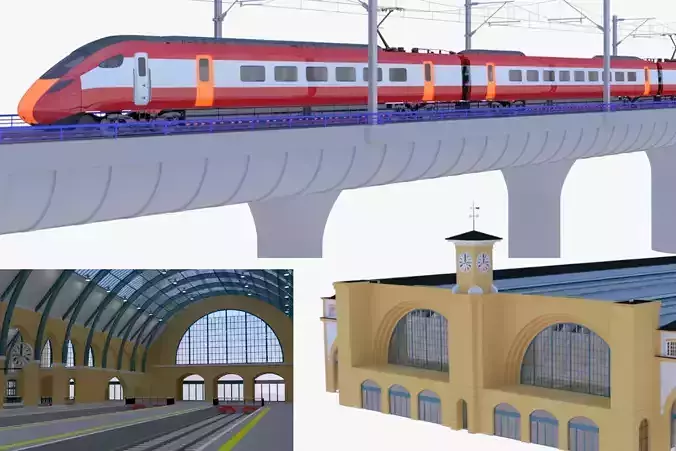 Azuma bridge and Kings Cross 3D Model Collection