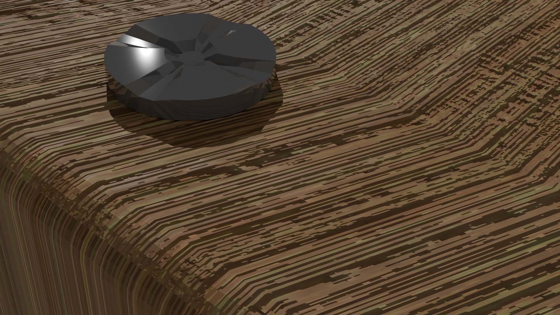 Japanese style desk and chair Low-poly 3D model_5