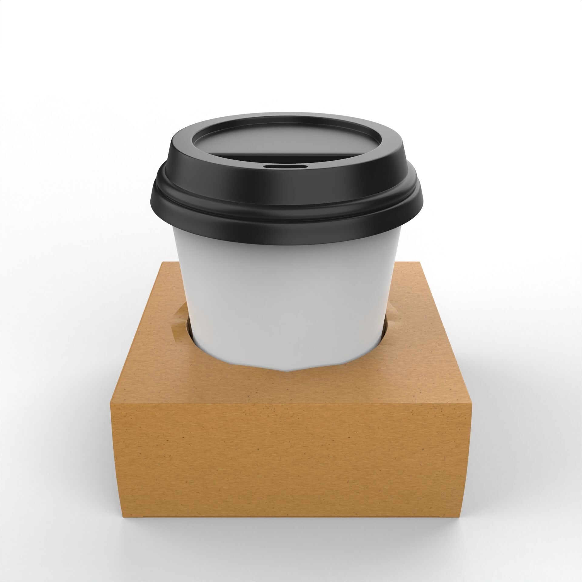 One Coffee Cup with Kraft Paper Holder Texture_1