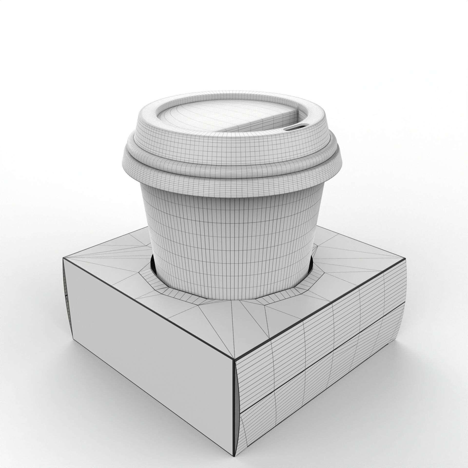 One Coffee Cup with Kraft Paper Holder Texture_3