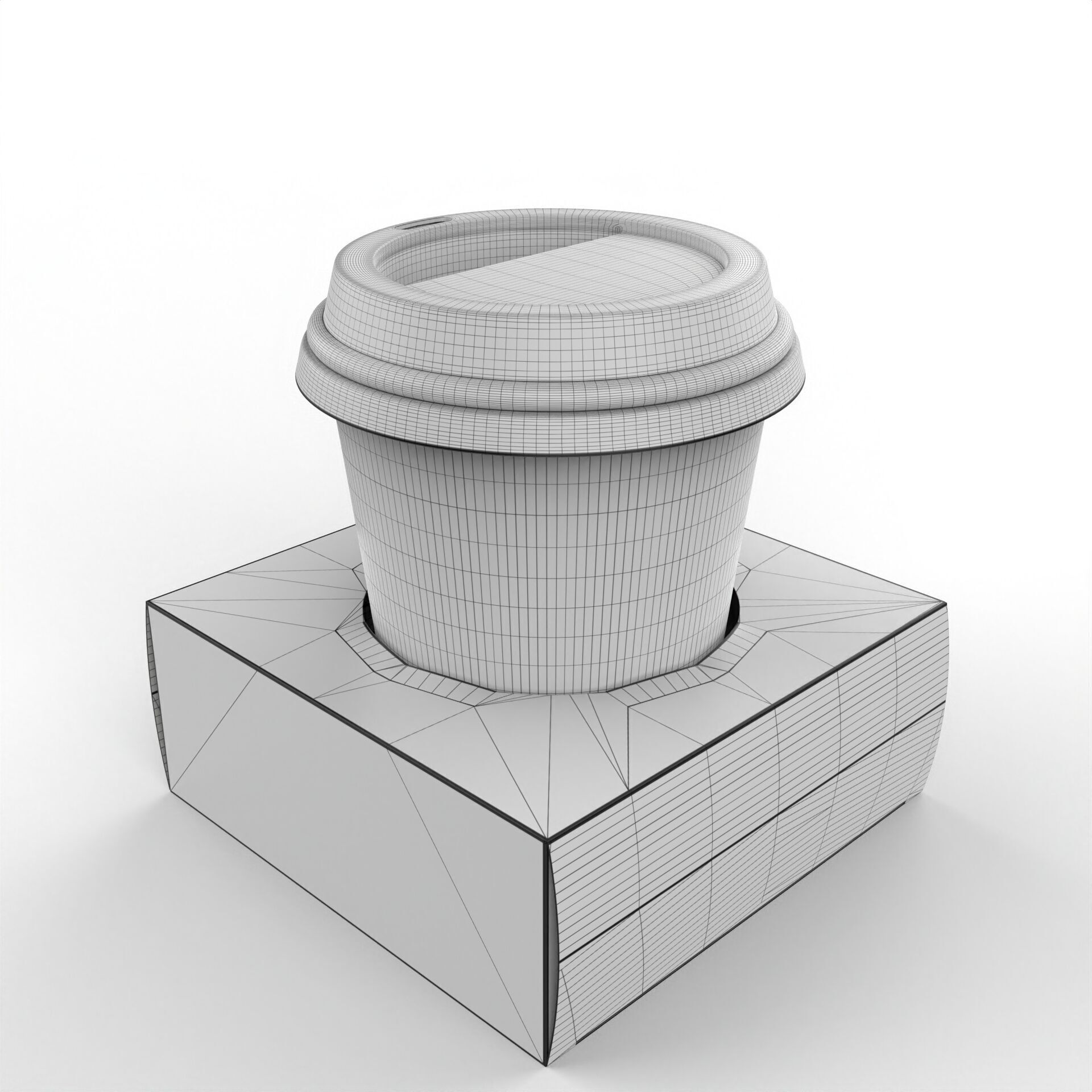 One Coffee Cup with Kraft Paper Holder Texture_5