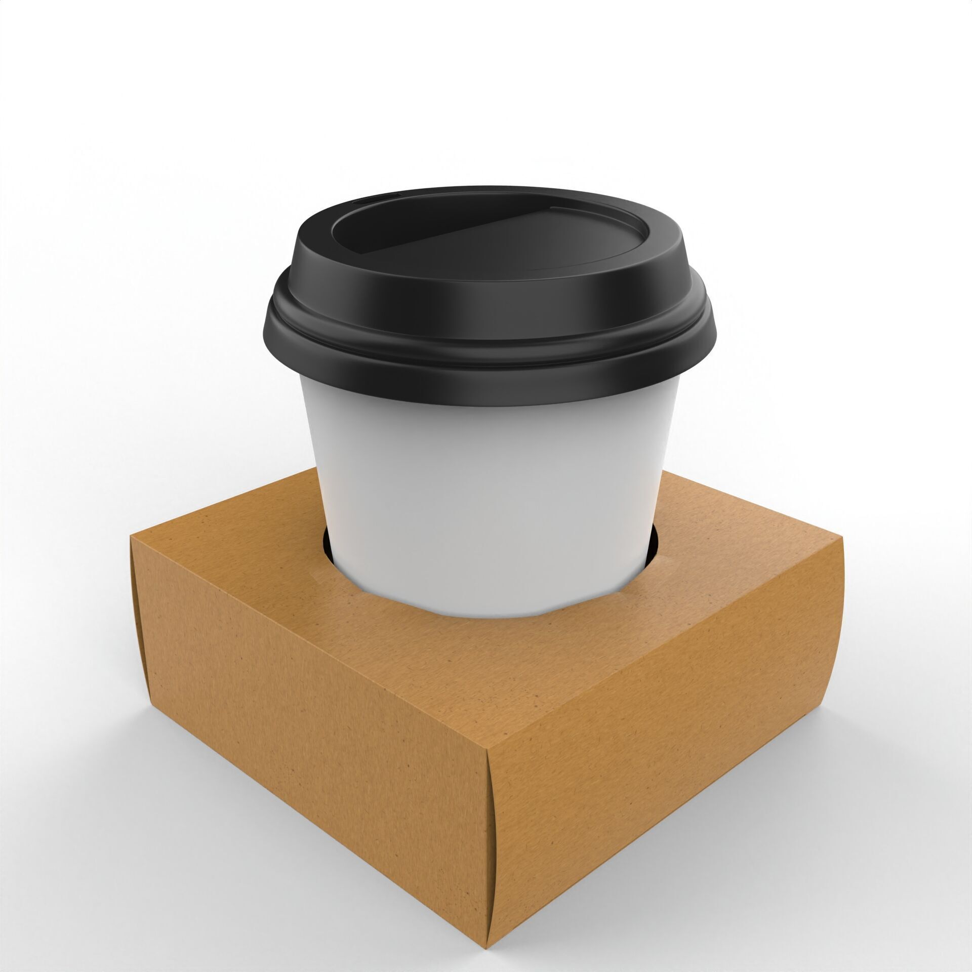 One Coffee Cup with Kraft Paper Holder Texture_2
