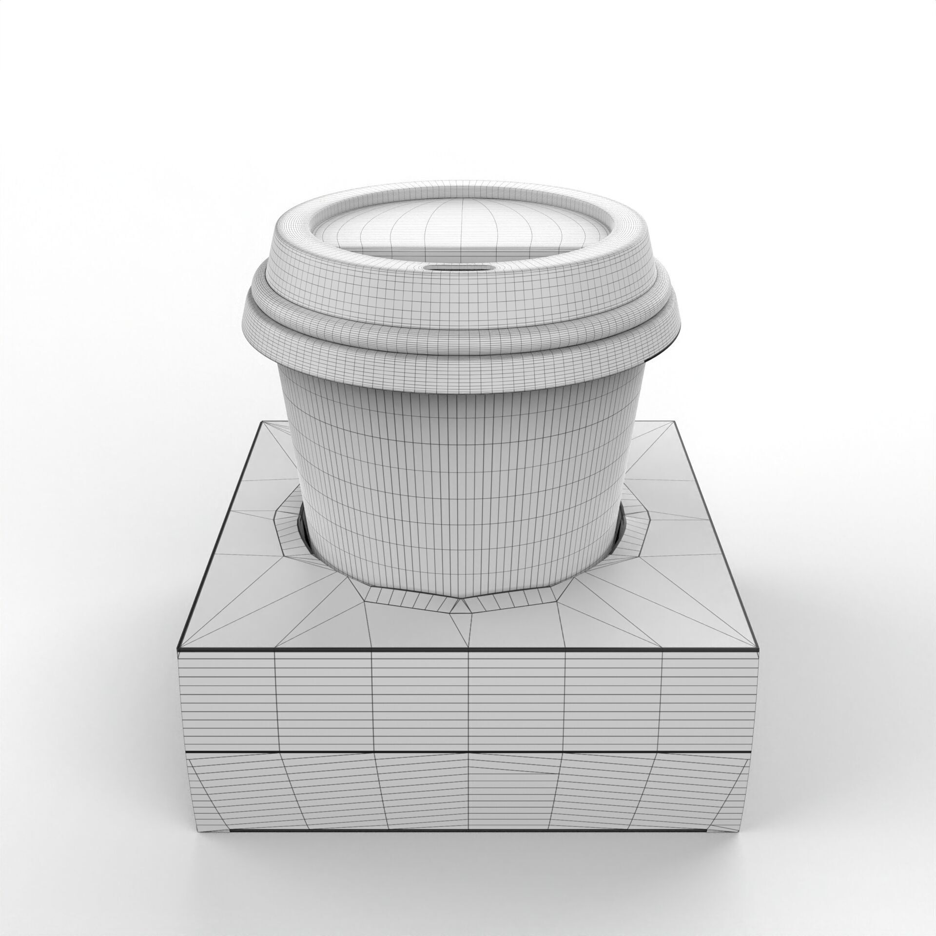 One Coffee Cup with Kraft Paper Holder Texture_4