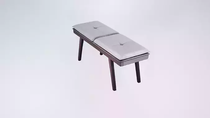 Low Poly Upholstered Seat - Minimalist Padded Stool