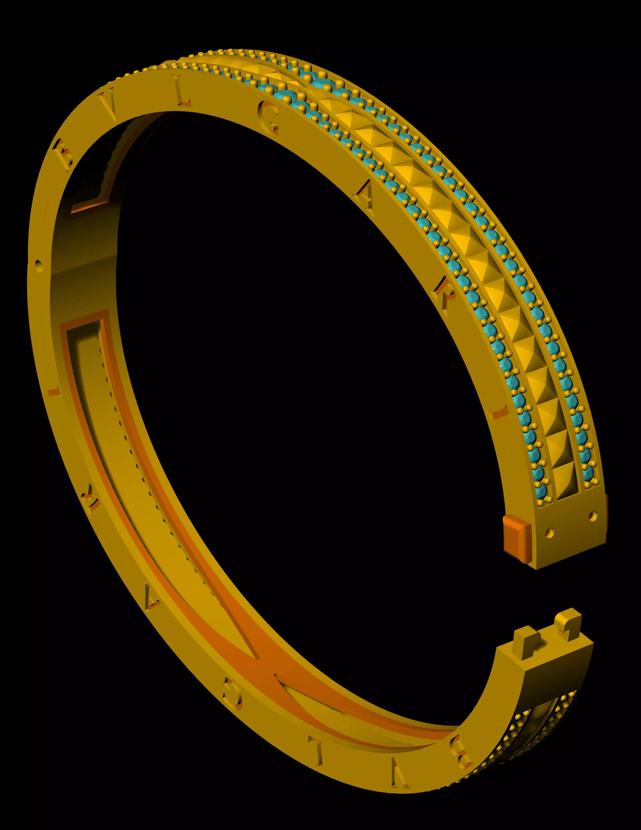 B Zero Inspired Bracelet CAD Design original Lock STL 3DM 3D print model_0