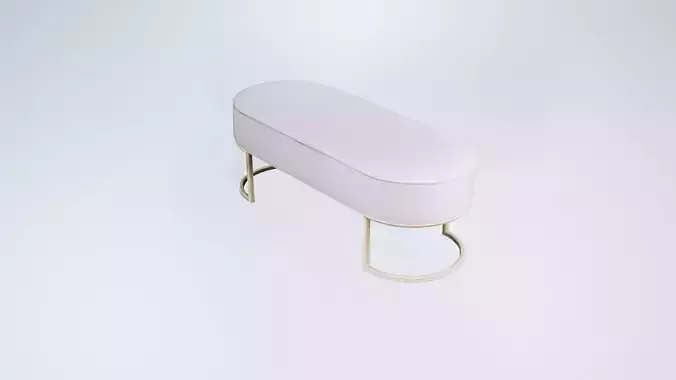 Low Poly Modern Entryway Bench - Padded Velvet-Style Seat