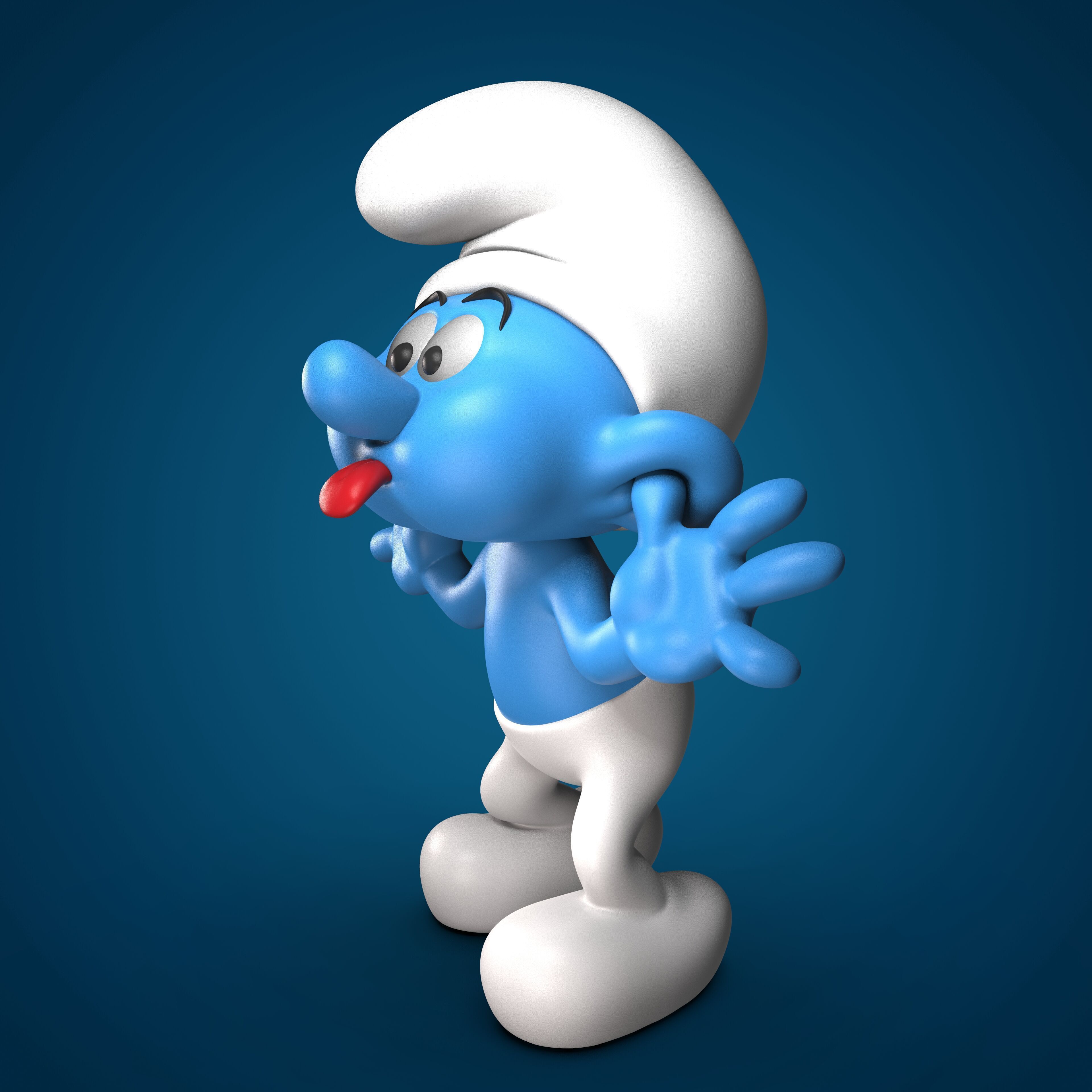 Mocking smurf 3D print model 3D print model_3